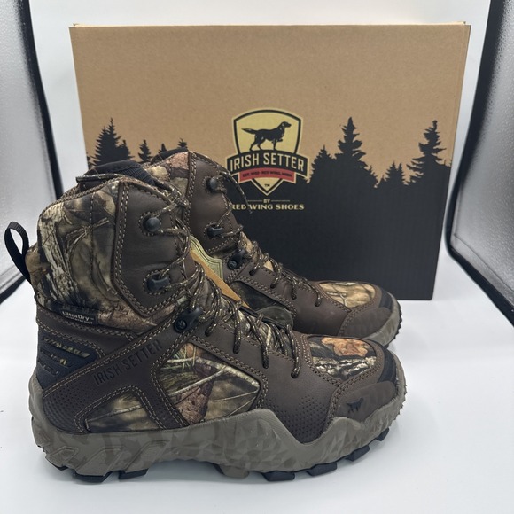 Irish Setter Boots Womens US 7.5 Brown Camo Vaprtrek Waterproof Hunting Outdoors